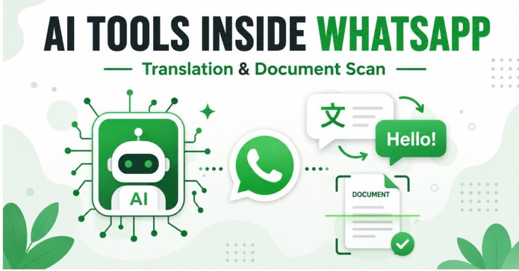 WhatsApp AI tools 2026 translation and document scanning