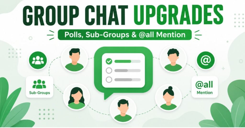 WhatsApp group chat updates 2026 polls and sub-groups