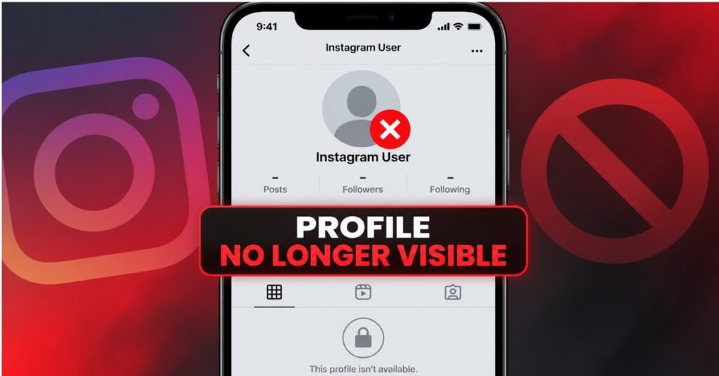 Blocked Instagram profile no longer visible to the user