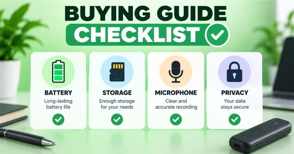 AI voice recorder buying guide checklist