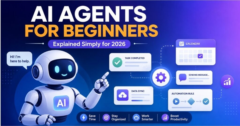 AI agents for beginners explained guide banner for 2026