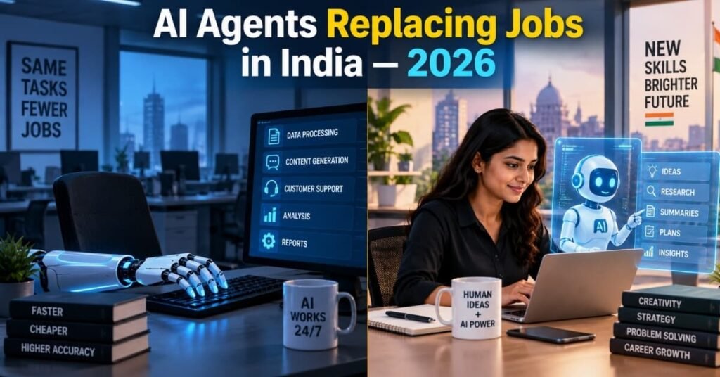 AI agents replacing jobs in India 2026 concept image