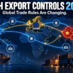 Tech export controls 2026 global trade map illustration