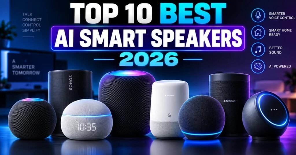 Top 10 best AI smart speakers 2026 comparison banner